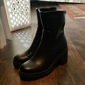 Sun + Stone Black Heeled Boots